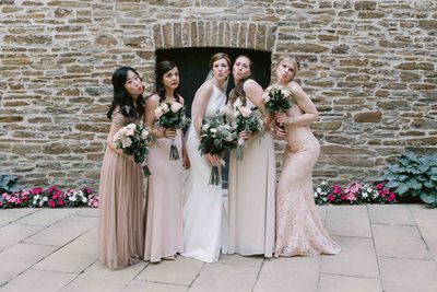 Bridesmaids Pose at Old Mill Toronto