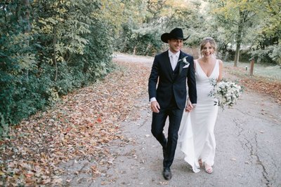 Bride and Groom Walk at Kortright Centre