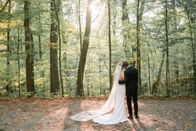 Romantic Portrait of Newlyweds at Kortright Centre