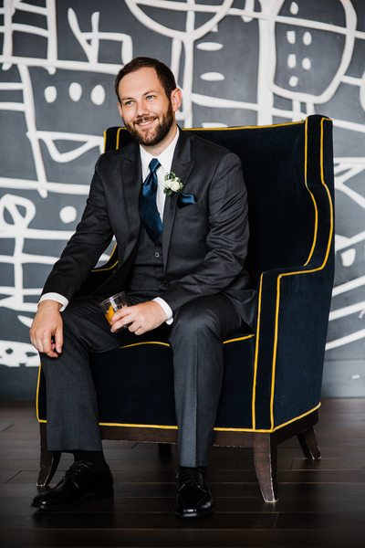 Groom Portrait at His Thompson Hotel Toronto Wedding