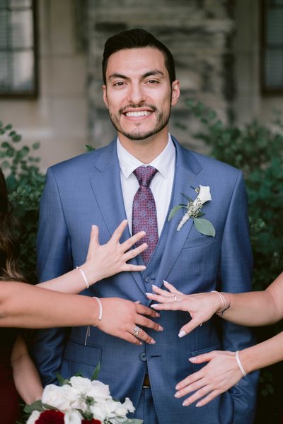 Creative Portrait of the Groom after Ceremony
