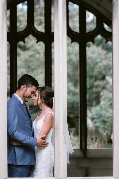 Bride and Groom's Touching Moment