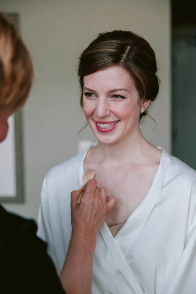 Beautiful Bride Smiling Before Her Wedding at Old Mill Toronto