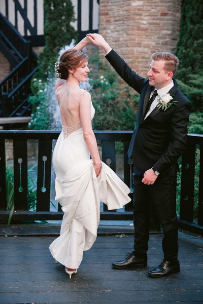 Bride Twirls at Old Mill Toronto