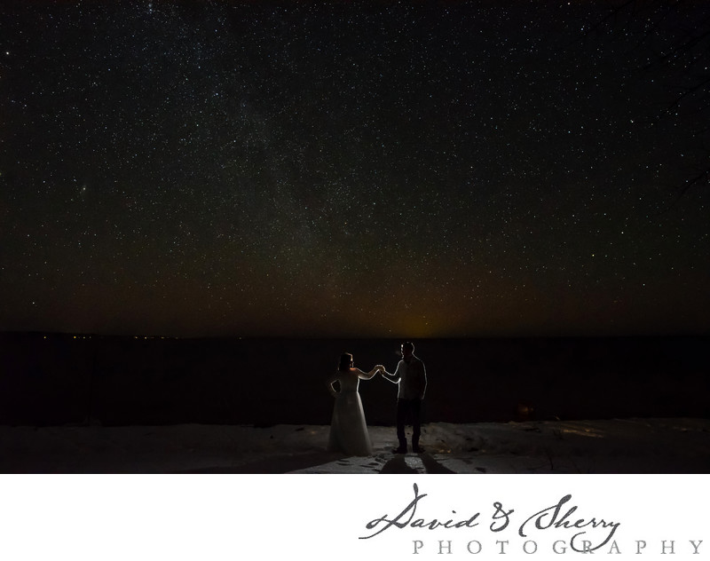 Nighttime Wedding Photos at Serenity Cottage