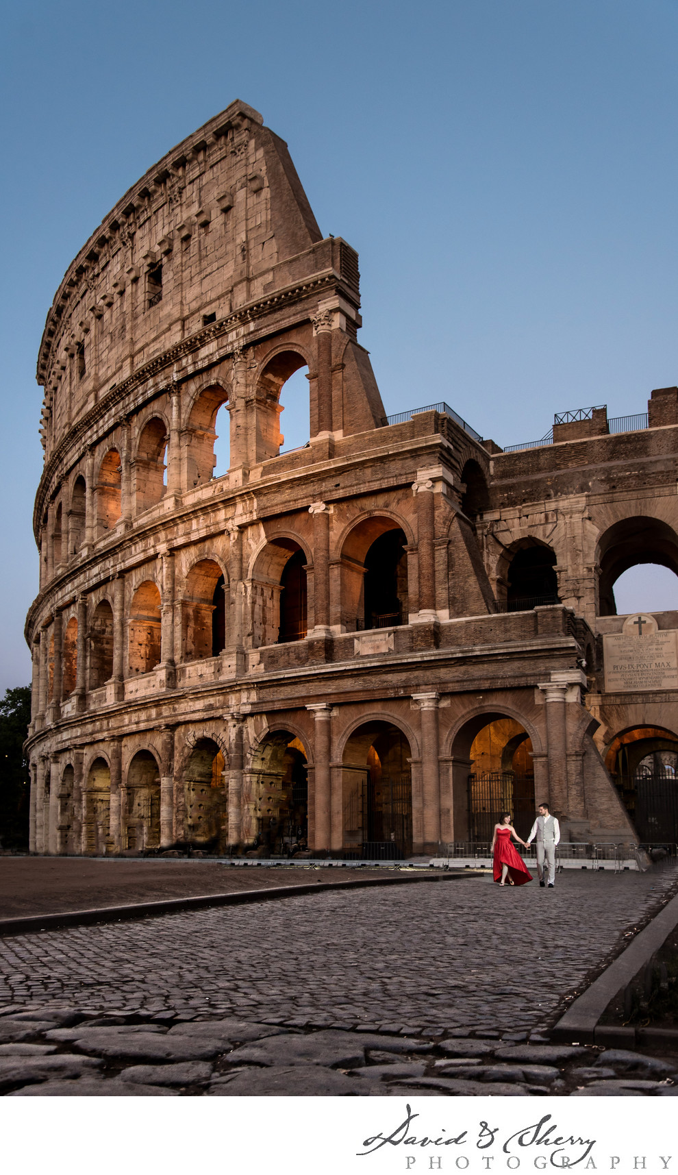 Rome Italy Destination Pre-Wedding Photos at Colosseum