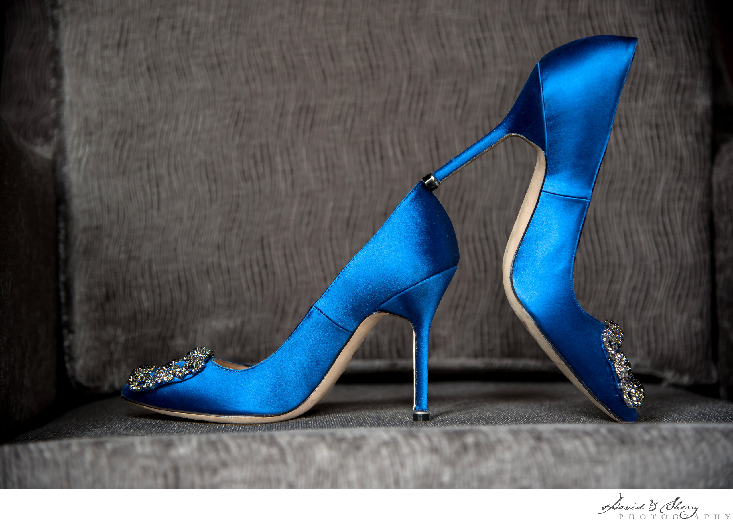 Blue Manolo Blahnik Wedding Shoes
