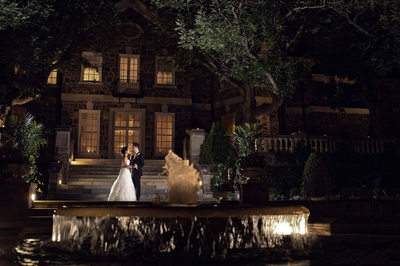 Courtyard Wedding Photos at Graydon Hall Manor at Night