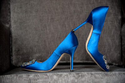 Blue Manolo Blahnik Wedding Shoes