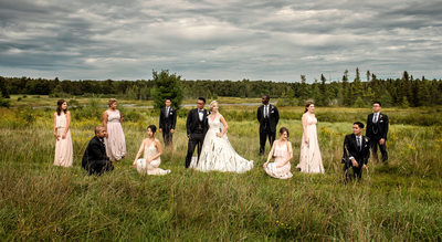 Magazine Style Bridal Party Wedding Photos