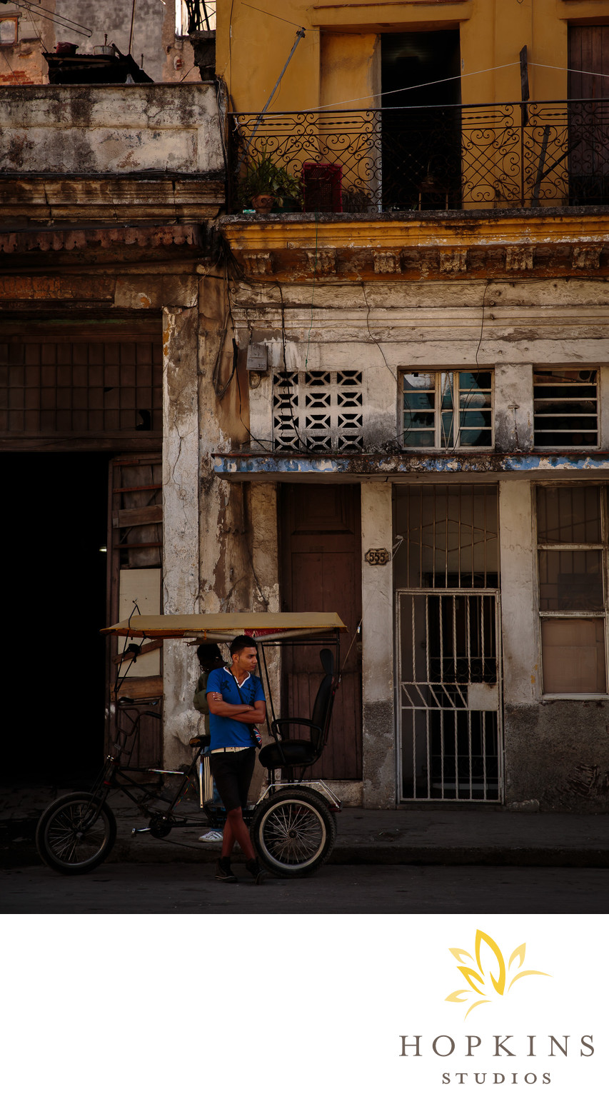 Havana Cuba Marketplace Pedicab Driver