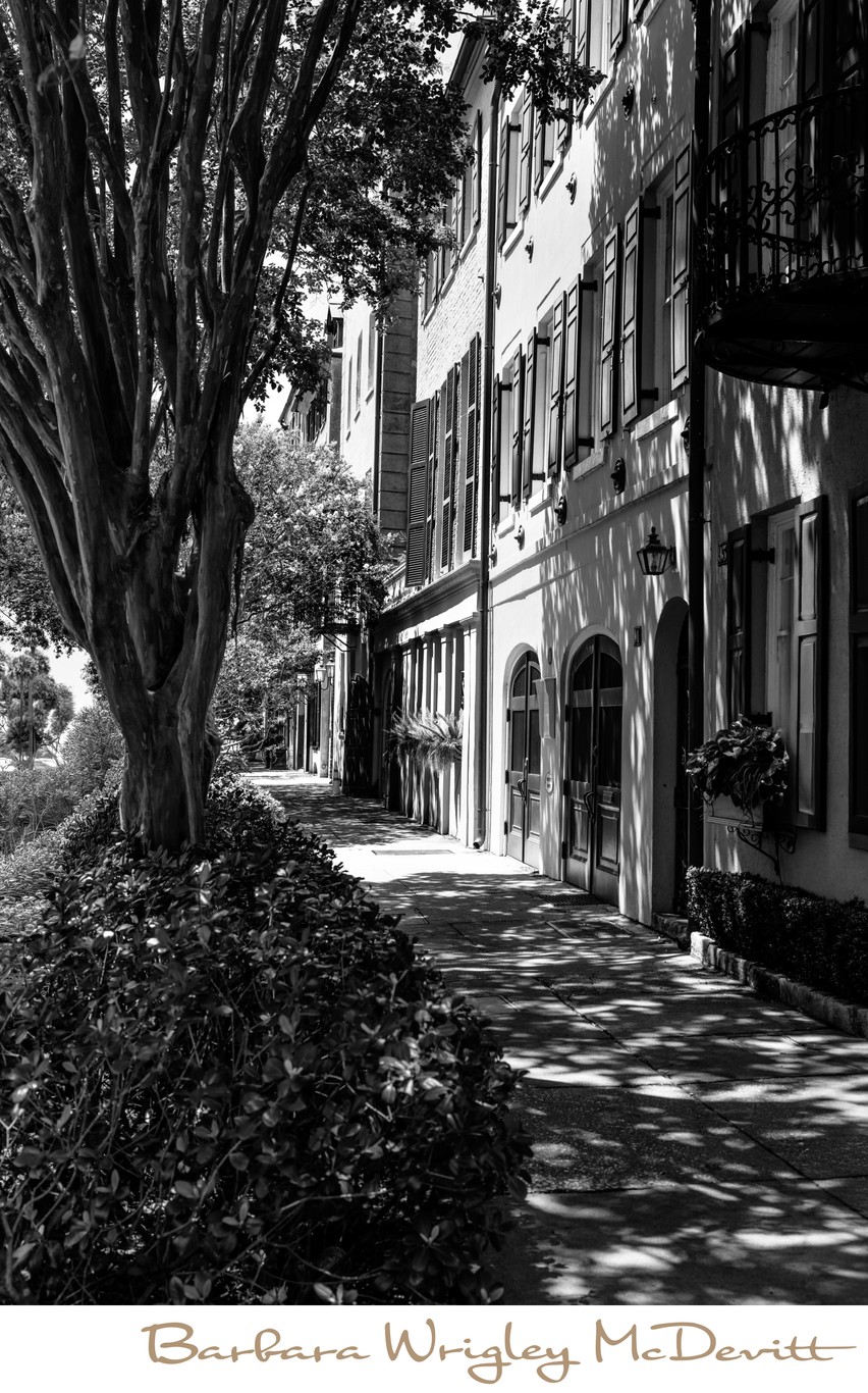 Rainbow Row in Black & White