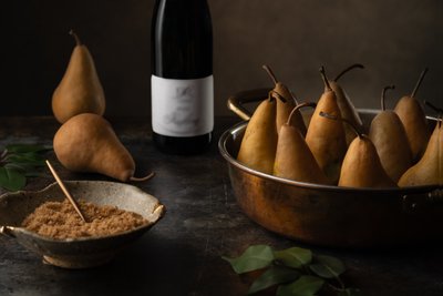 Pears Being Prepared for Poaching