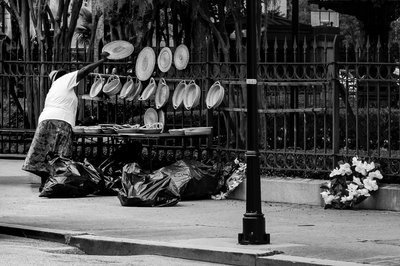 Gullah Geechee woman selling homemade baskets