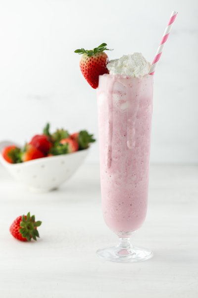 Strawberry Milkshake with Whipped Cream