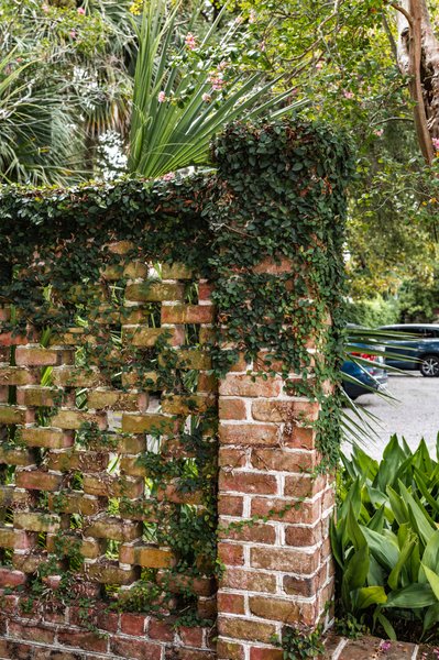 Ivy Decorated Brick Pillar