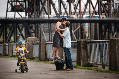 Funny Engagement Picture at Portland Water Front