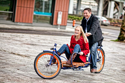 Tandem Bicycle Engagement Portrait