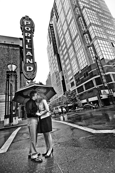 Portland Sign Engagement Picture