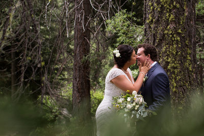 Lake Tahoe Couple's Romantic First Look Photos In The Woods