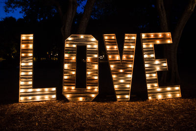 Love sign at wedding reception in Vacaville, California