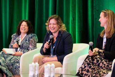Panel of women on stage