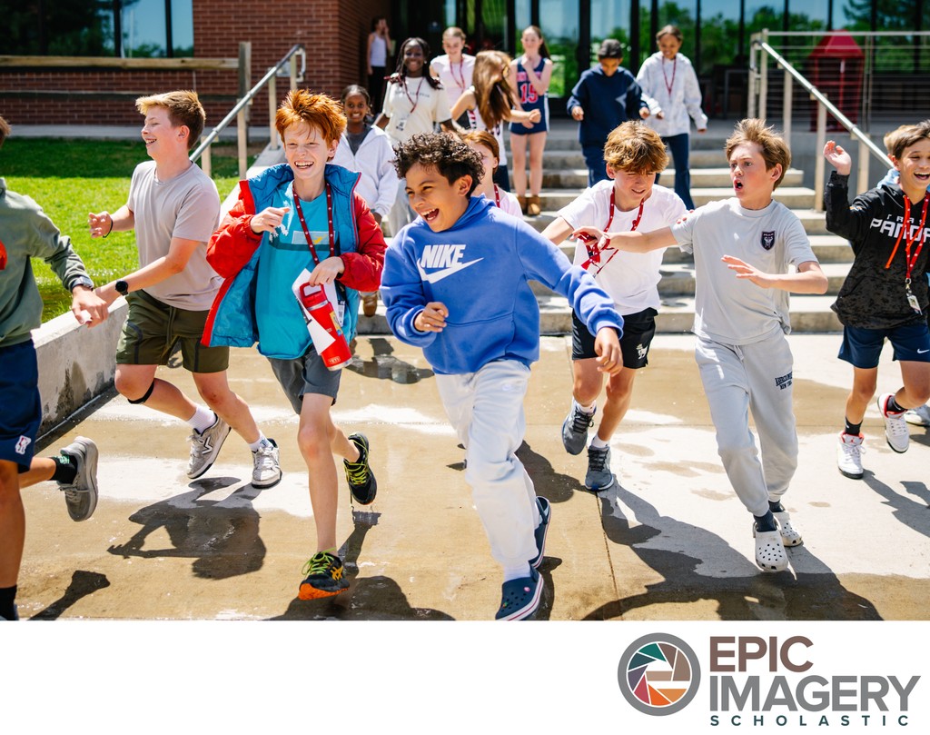 Private School Campus Life Photography – Students Engaged in Outdoor Campus Activities | Denver, CO