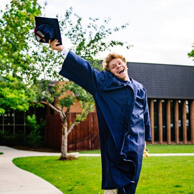 Graduation Celebration Portrait on Campus