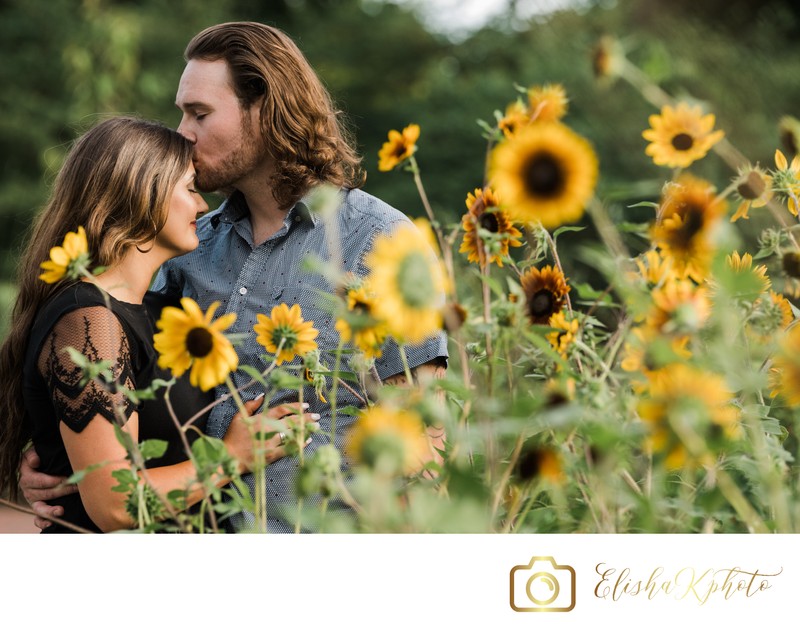 Sunflower Engagement Photo