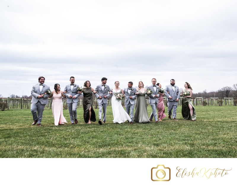 Unique Wedding Party Posing 
