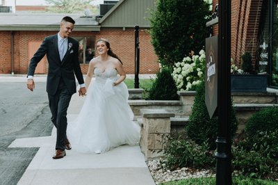 Bride and Groom Running | The Hobson