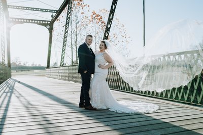 Floating Veil Wedding Photo