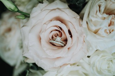 Rings in Bride's Bouquet