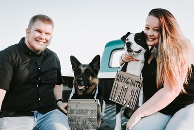 Engagement Photo with Dogs