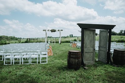Outdoor Ceremony Site at JLH Wedding Barn