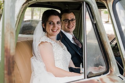 Bride and Groom | Antique Truck