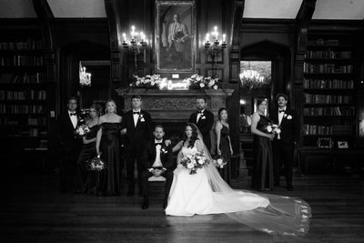 Wedding Party in the Library