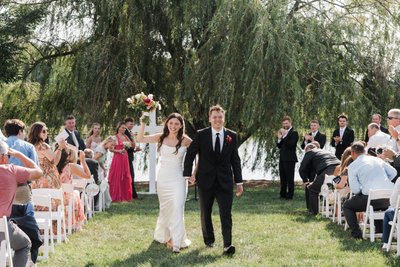 Just Married at Coxhall Gardens