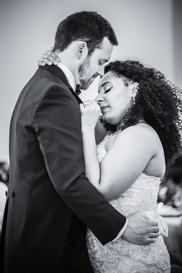 Bride and Groom First Dance Captured in Black and White