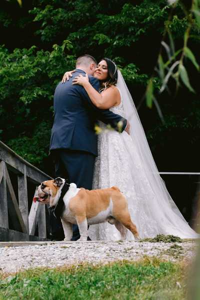 Wedding Day First Look with the Couple's Dog