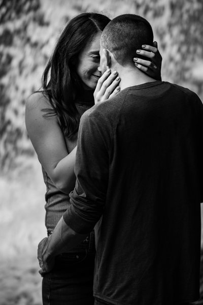 Black and White Engagement Picture