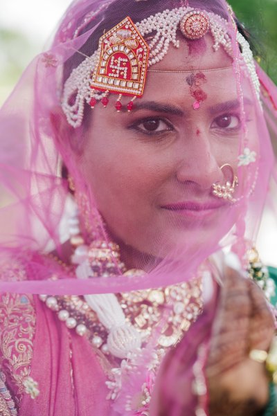 Indian Bride in her Dupatta