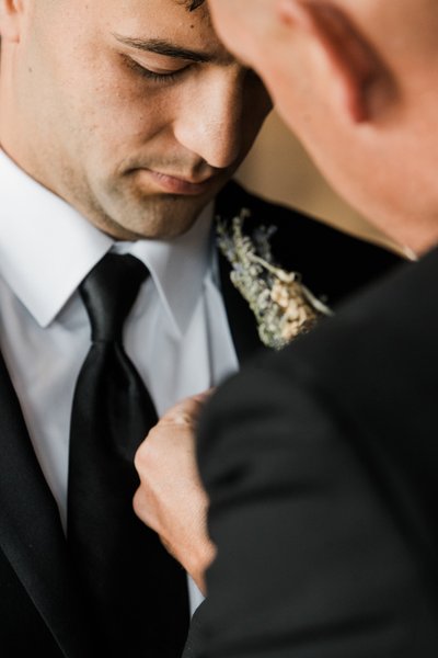 Helping with the Boutonnière 