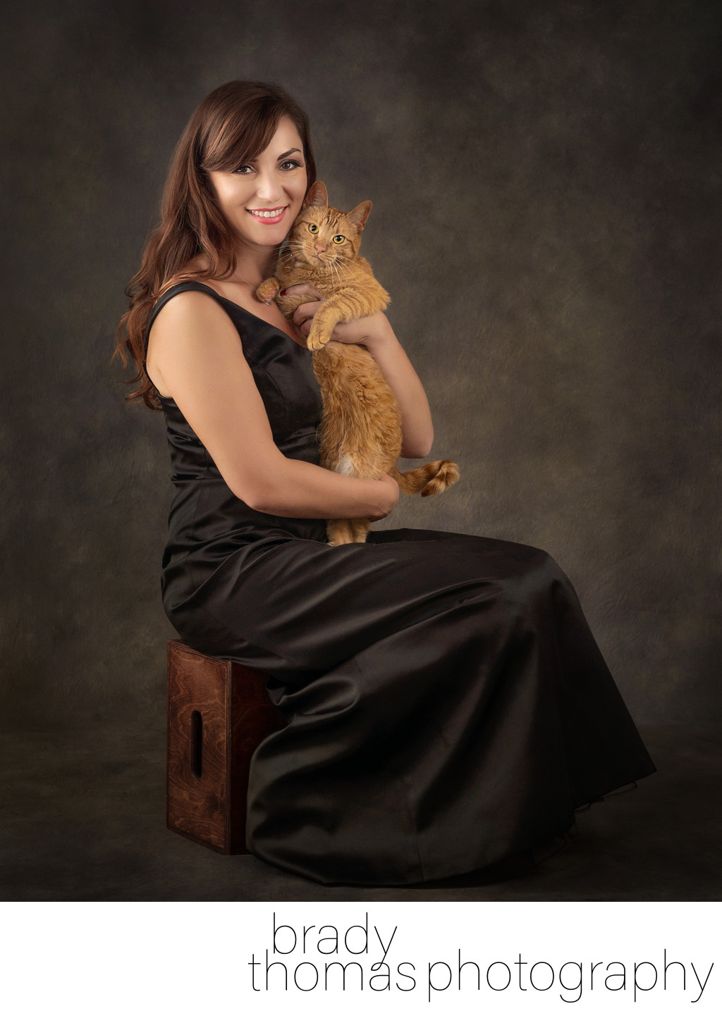 Fine Art Portrait Photographer Woman and Her Orange Cat