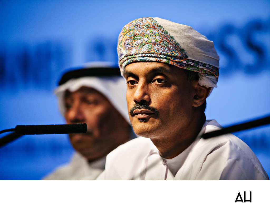 Omani Business Leader at Press Conference