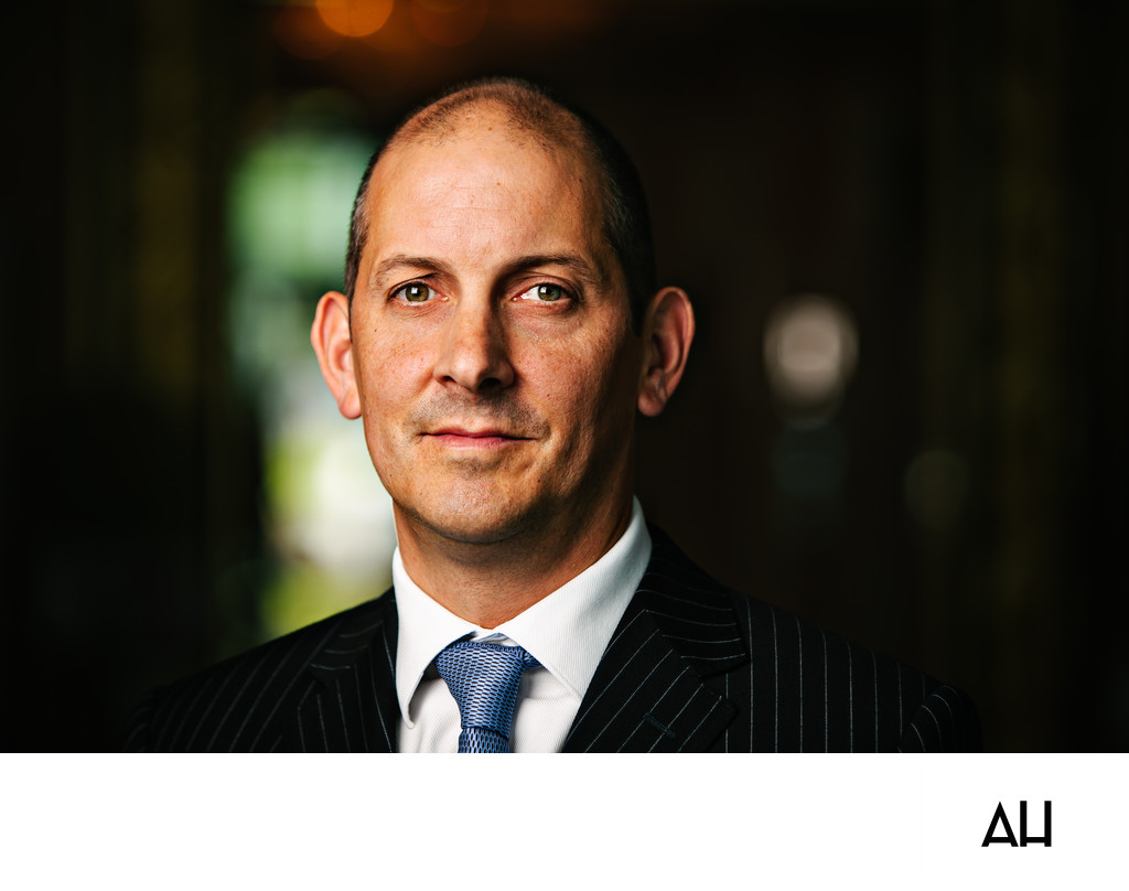 Corporate Executive Headshot with Blue Tie