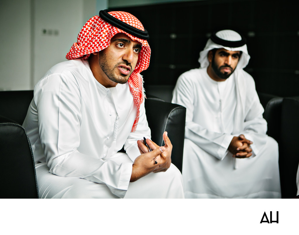 Emirati Business Meeting Discussion