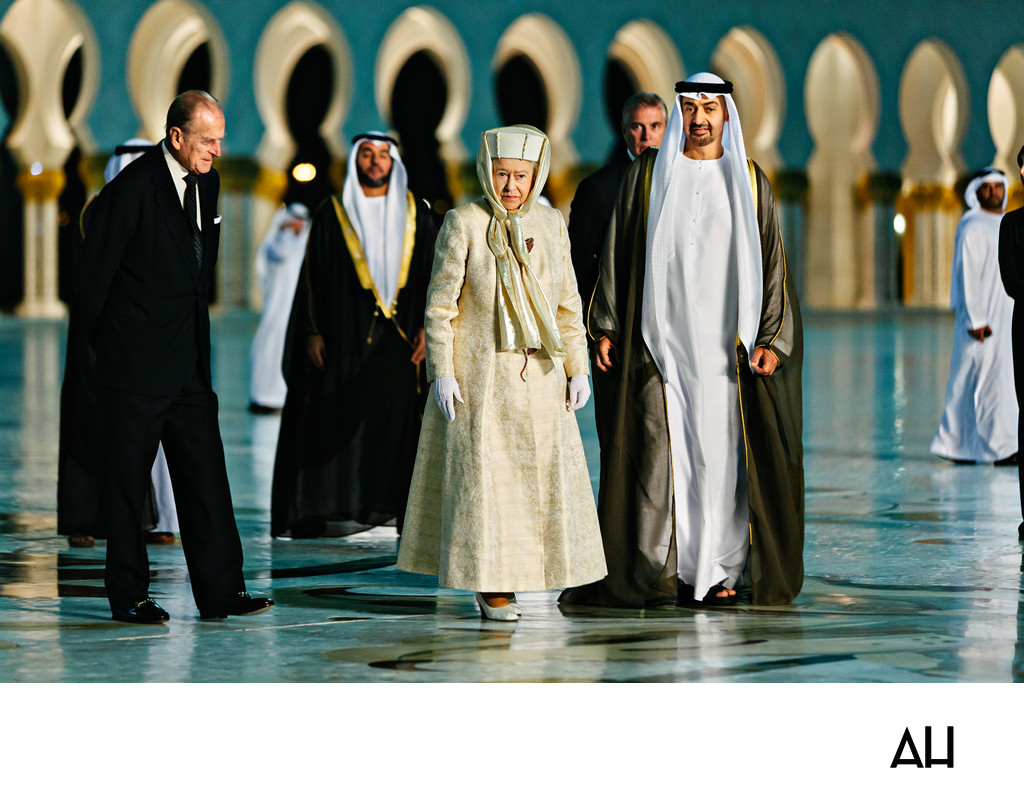 Queen Elizabeth II and Prince Philip with UAE officials