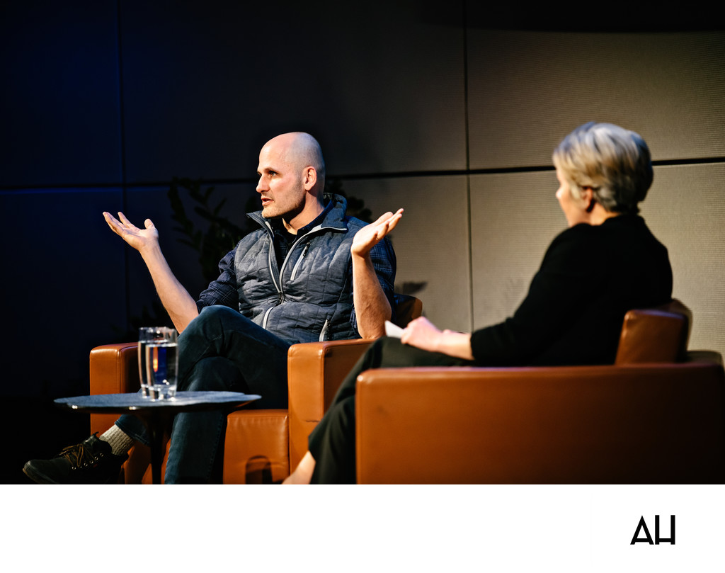 Speaker in Conversation at a Live Event
