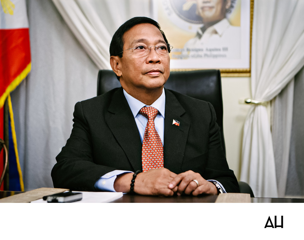 Philippine Government Official in His Office